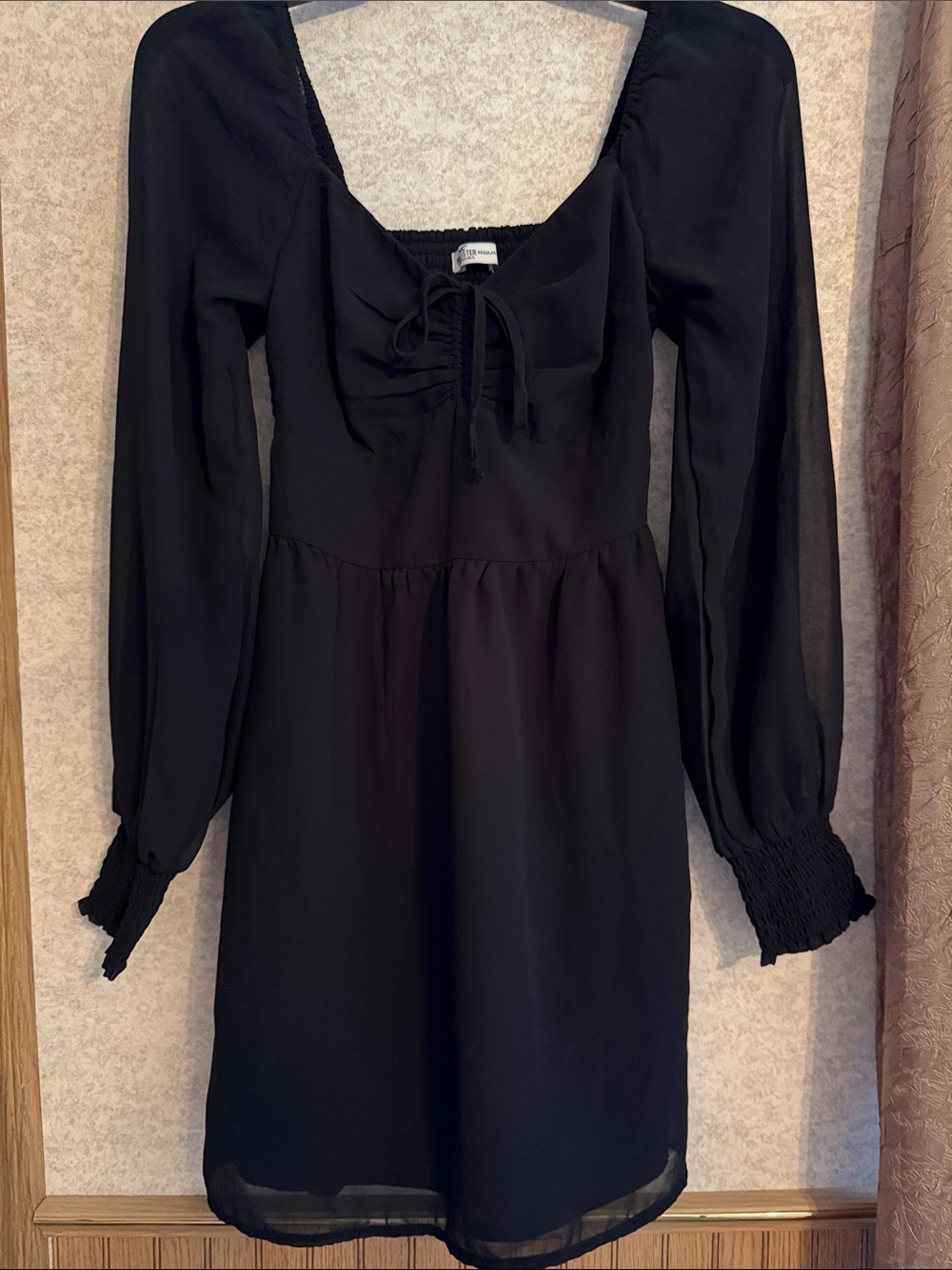 Hollister Black Long Sleeve Mini Dress XS